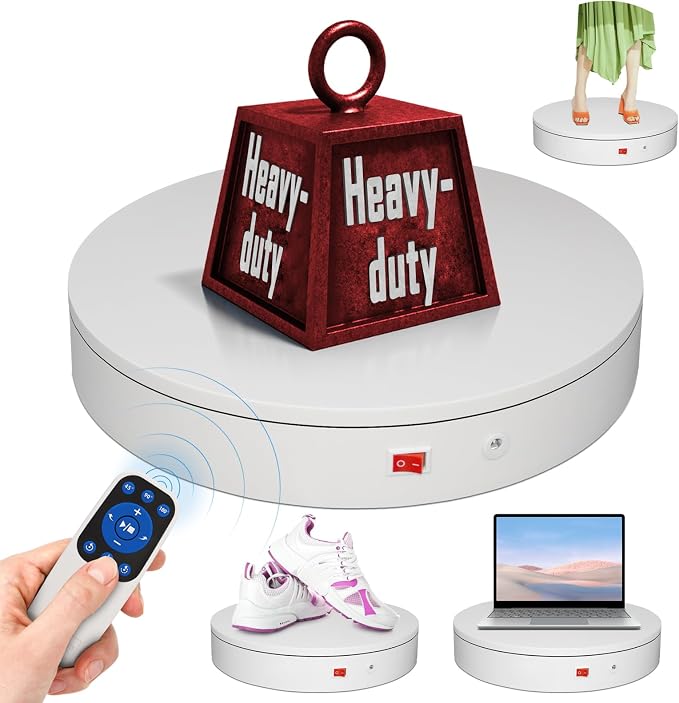 13.8Inch/35cm Remote 360 Rotating Platform,400lbs Capacity Electric Motorized Turntables, Motorized Rotating Display Stand Photography Turntable motorized lazy susan Heavy Duty Turntable for Photography,3D Scanner