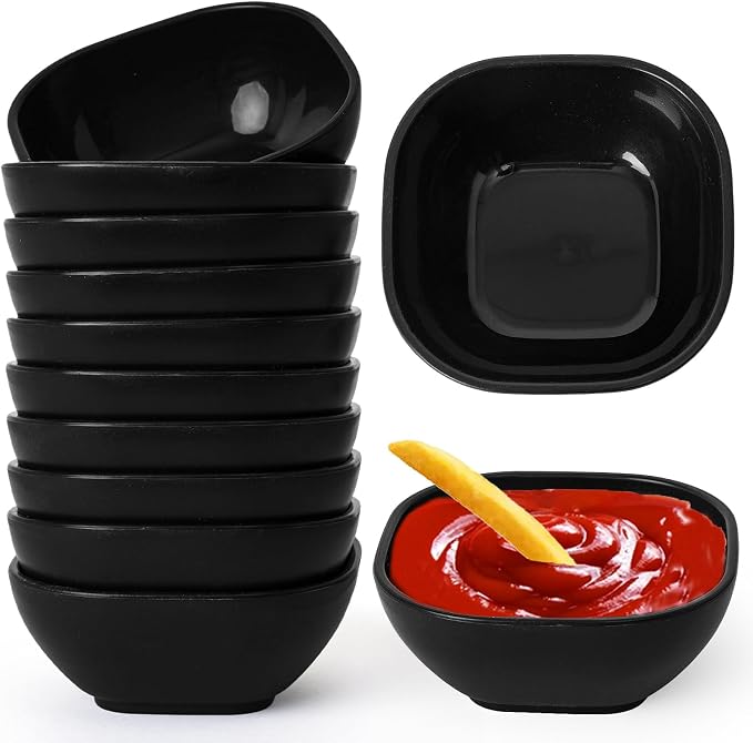 SHECIPIN 12 Pack Unbreakable Dipping Bowls, 4.5 OZ Soy Sauce Dishes，dipping sauce cups，small bowls for dips