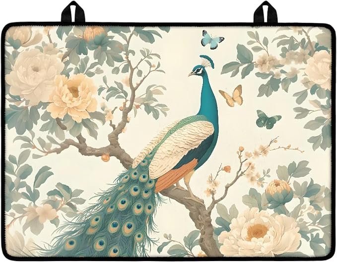 Peacock Electric Stove Top Covers, Thickened Premium Silicone Stove Mat for Glass Top Stove, Waterproof Oven Range Top Cover, Extra Large Dish Drying Mat