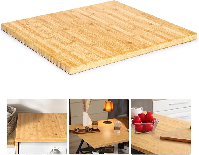 24 x 25 x 1.2 in Finished Bamboo Butcher Block Countertop | Food-contact bamboo countertop with double-sided clear coating, cut-to-fit design and heat tolerance up to 150°C/302°F.