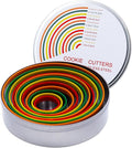 Alimat PluS Round Biscuit Cutter Set, 12 Pack Circle Cookie Cutters | Stainless Steel Donut Cutter with Colorful Rubber Coating, Different Sizes for Dough, Fondant, Clay