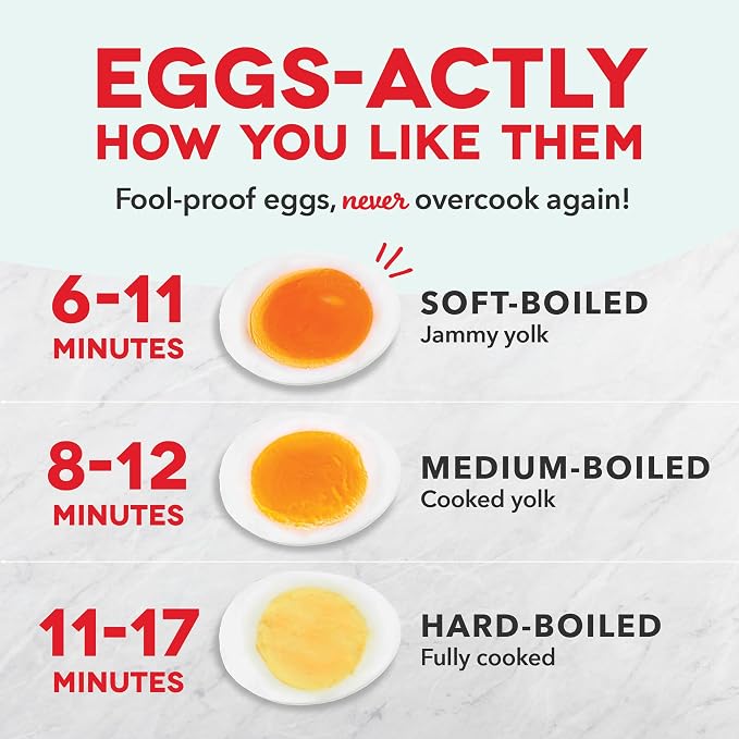 Dash Rapid Egg Cooker, 7 Hard Boiled Eggs, Red | Electric Egg Poacher, Boiler, Steamer & Omelette Maker Machine, Soft or Poached Eggs for Breakfast, Auto Shut-Off, BPA-Free