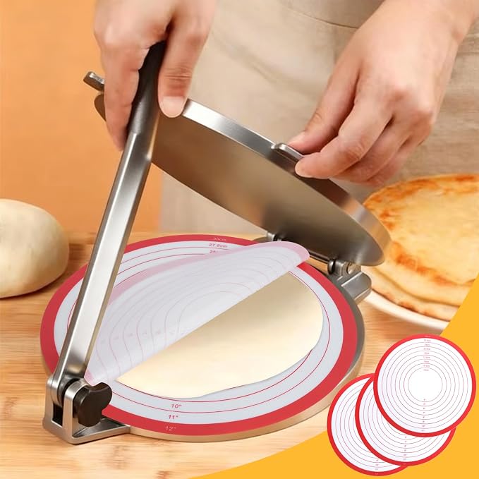 6Pcs Silicone Tortilla Press Liners Reusable 3 Square & 3 Round Mats | 6 Reusable Reusable Tortilla Liners For Various Tortilla Presses, With Customer Service Silicone Liners