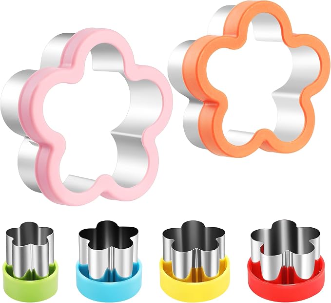 laxizar 6 Pcs Flower Cookie Cutters Set Stainless Steel Biscuit Cutter