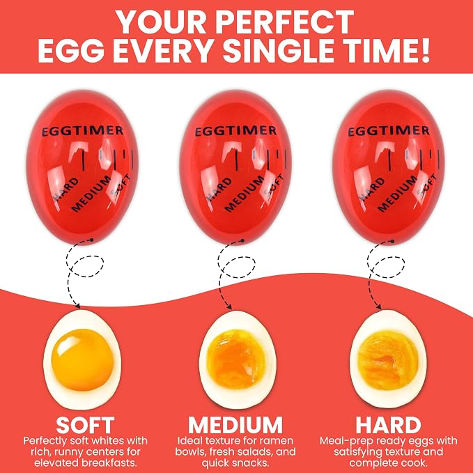 Iconikal Egg Timer 2-Pack BPA Free Color Changing Soft Hard