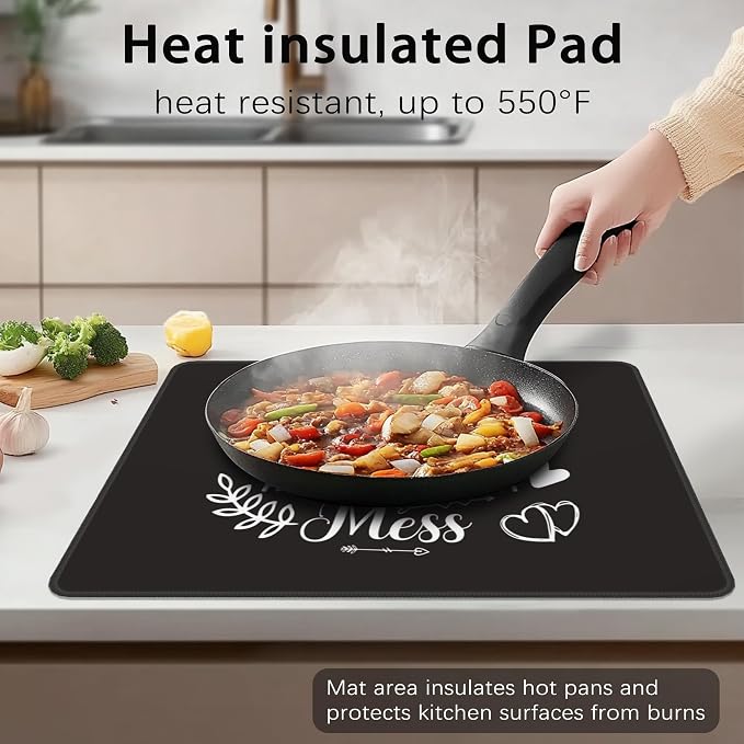 Thankful Blessed and Kind of a Mess Stove Top Cover for Electric Stove,Extra Thick Natural Rubber Glass Top Protector,Prevents Scratching,Expands Usable Space 28 x 20