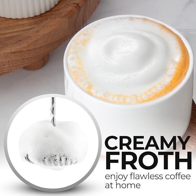 Zulay Kitchen Rechargeable Milk Frother Handheld - Frother Wand, Drink Mixer, Electric Whisk Frother, for Cappuccinos, Matcha & Protein Powder - Dynamic Triple Whisk, 3 Speed 500mAh Charcoal Gray