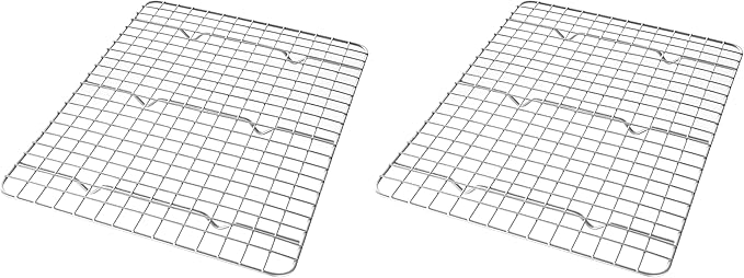 USA Pan Quarter Sheet Oven Safe Nonstick Baking and Cooling Rack (Pack of 2)