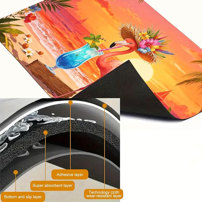 HOMETITUTE Summer Stove Top Cover 28x20 Flamingo Sunset Cocktail Heat Resistant