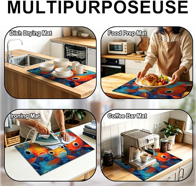 Stove top covers for electric stove 28.3 x 20.5 Inch Colorful Fish Cluster Art Stove Top Covers for Electric Stove Ocean Theme