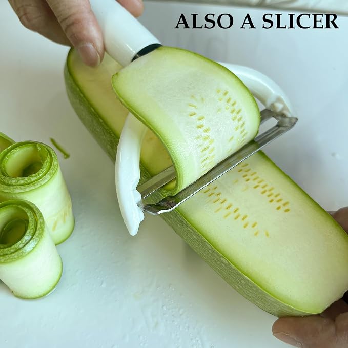 2Pack Cabbage Shredder, 3.5 Inch Wide Blade Vegetable Peeler | Cabbage peeler slicer for coleslaw, sauerkraut; Large Y veggie peeler with 4.6 inch long handle; White with green