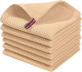 Homaxy 100% Cotton Waffle Weave Kitchen Dish Cloths 6-Pack, Apricot | 12 x 12 Inches, Ultra Soft Absorbent Dish Towels, Quick Drying Dish Rags with Hanging Loop