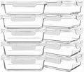 10 Packs 30 oz Glass Meal Prep Containers with Lids, White | Glass Food Storage Containers with Lids,Airtight Lunch Bento Boxes,Microwave, Oven, Freezer and Dishwasher