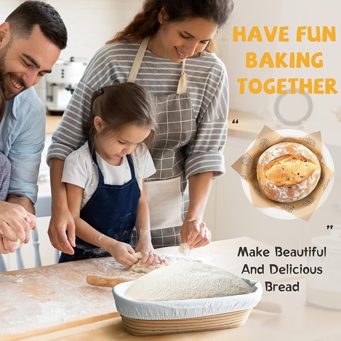 7.5QT Dutch Oven for Sourdough Bread Baking, Cast Iron Bread Pan with Lid | Advanced Multi-Functional Dutch Oven With Banneton Bread Proofing Basket & Baking Supplies, Cast Iron Bread Pan With Lid