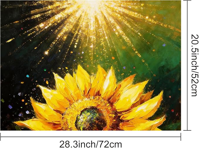 HOMETITUTE Spring Stove Top Cover 28x20 Sunflower Inspirational Art Heat Resistant