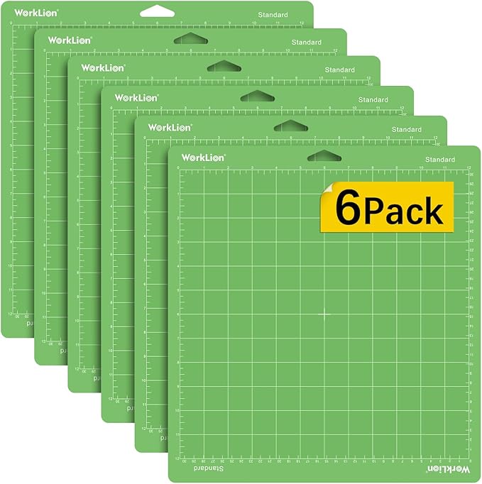 Standard Cutting Mat Compatible With Cricut,6 Pack | 12''x12'' Cutting Mat Compatible With Explore One/Air/Air 2/Maker, Adhesive Mat Vinyl Mat, Replacement Accessories