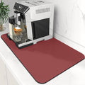 Coffee Mat Super Absorbent Dish Drying Mat Coffee Bar Mat 12"x 19", Red | Match with Coffee Machine Accessories Large Drying Mats for Kitchen Counter