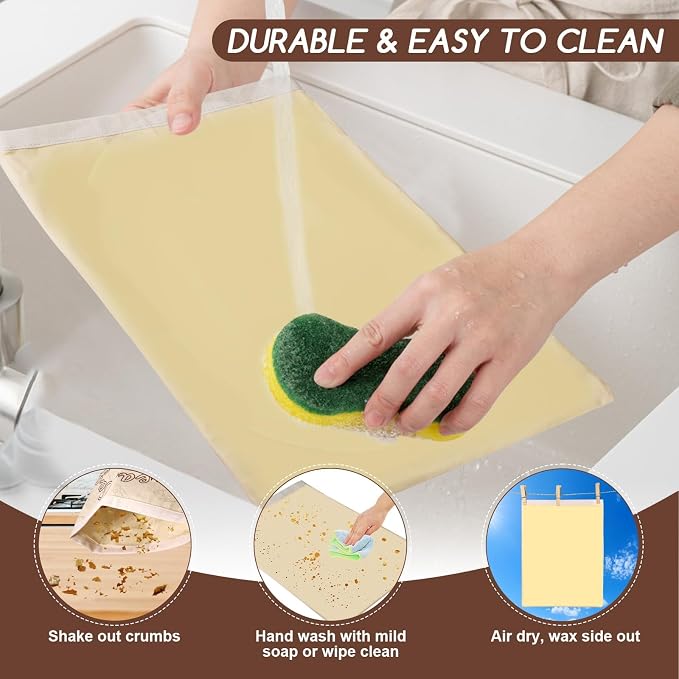 2 Pack Beeswax Bread Bags for Homemade Bread, Sourdough Storage XL 17"x13" | Reusable Bees Wax Bread Bag & Keeper, Natural Linen with Premium Box for Home Baking, Freezer Storage & Outdoor Use