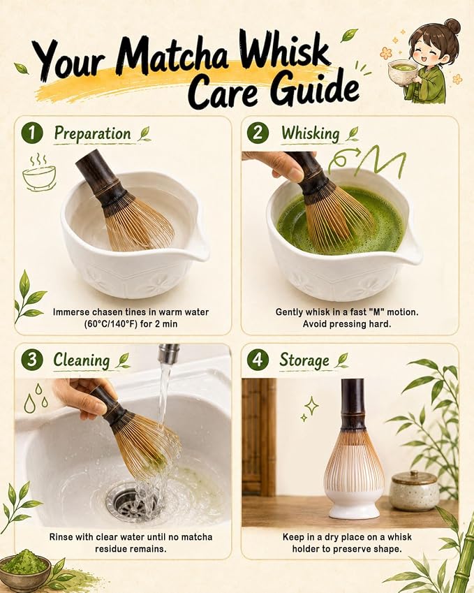 Authentic Shin Chasen Matcha Whisk – 6+ Year Aged Purple Bamboo | Handcrafted for Ceremonial Grade Matcha, Traditional Japanese Tea Ceremony Tool for Matcha Bowl