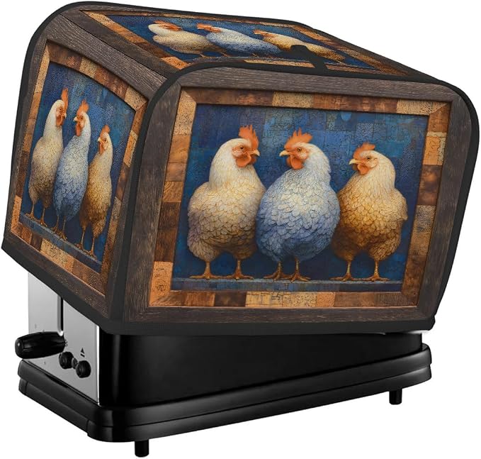2 Slice Toaster Cover Rooster Animal Funny Toaster Covers Two Slice Wide Slot Waterproof and Dustproof Covers for Wide Slot Toasters and Small Appliances Kitchen Decor Gifts