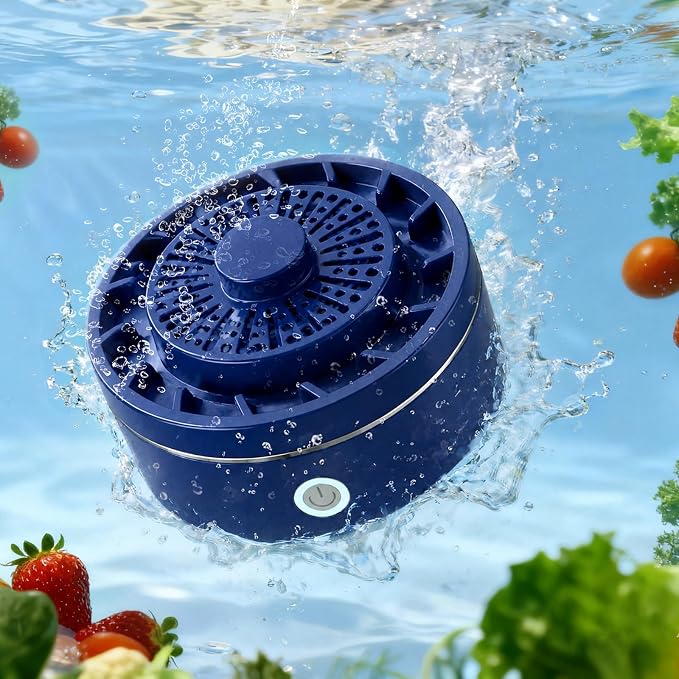 AZ GOGO Produce Cleaner Device, Fruit and Vegetable Wash Machine, Automatic Fruit Washer, 2026 New Ti Electrolysis IPX7 Waterproof Wireless Automatic Portable Food Purifier (Blue)