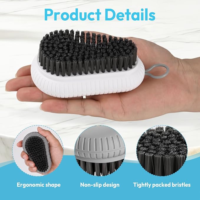 Fruit and Vegetable Brush, Multi-Purpose Produce Scrubber Brush with Non-Slip Handle & Hanging Loop