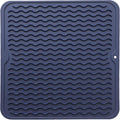 MicoYang Silicone Dish Drying Mat for Multiple Usage,Easy clean,Eco-friendly,Heat-resistant Silicone Mat for Kitchen Counter or Sink,Refrigerator or Drawer liner Navy Blue M 12 inches x 12 inches