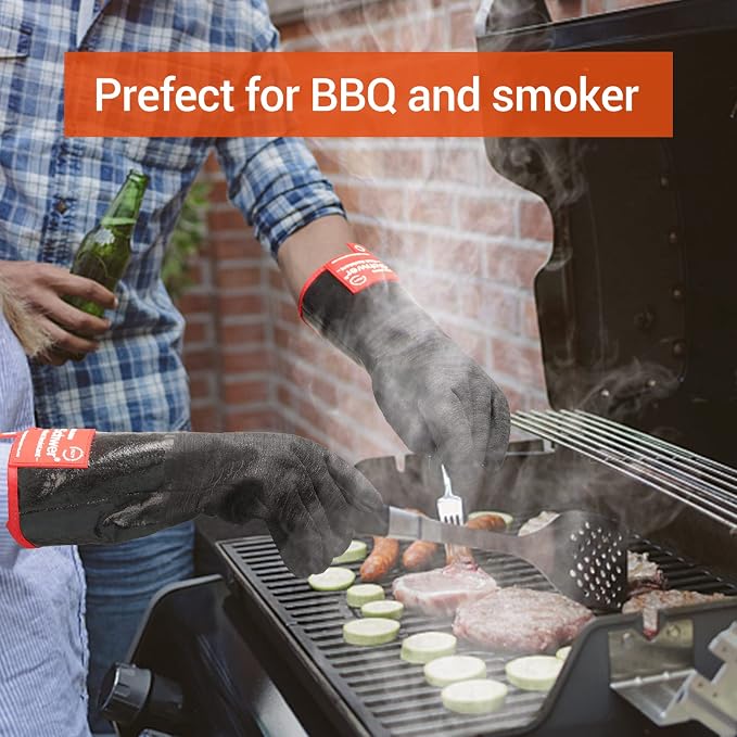 Schwer Heat Resistant BBQ Glove for Oven & Fryer Smoker, CR8000, 14inch | 932°F Thermal Insulation, Waterproof Oil Dirt resistant, Used for Kitchen Cooking Baking