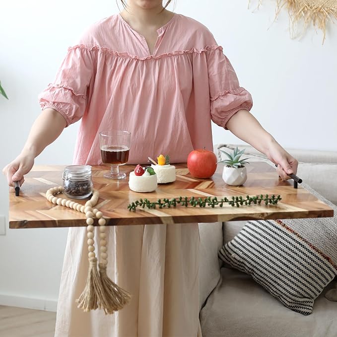SwallowLiving Noodle Board Stove Cover Wood with Handles, Wooden Stovetop Cover Board for Gas Stove and Electric Stove Top, kitchen sink cover for counter space, Acacia