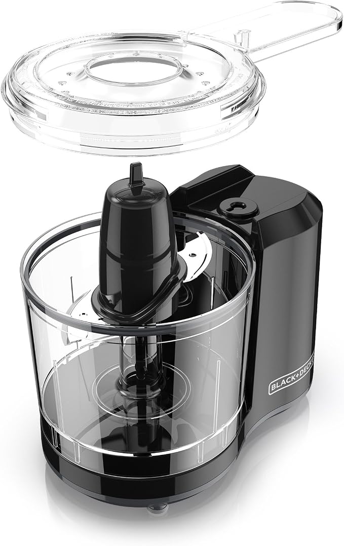 BLACK+DECKER 1.5-Cup Electric Food Chopper, One Touch Pulse, 150W Motor, Stay-Sharp Blade, Dishwasher Safe (Pack of 2)