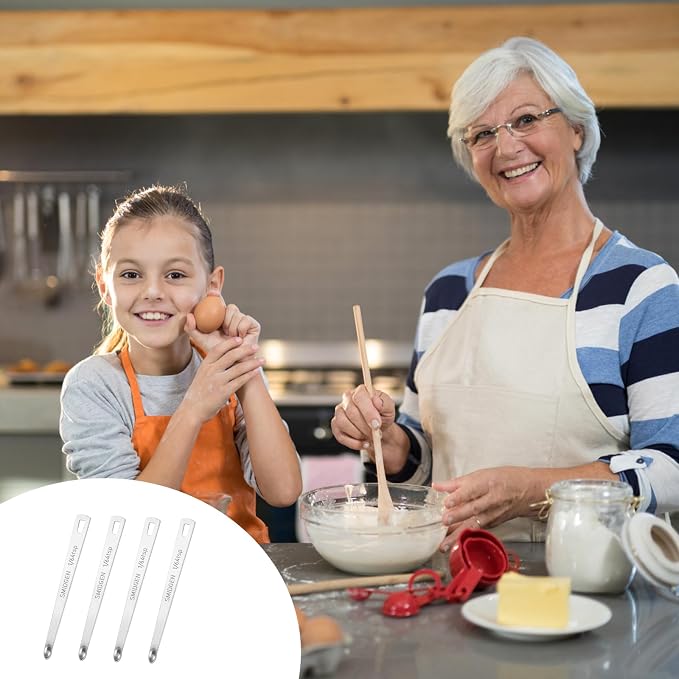 4 PCS 1/64 Teaspoon(1/64 Tsp | 0.083 mL | 0.083 cc) Single Measuring Spoon, Small Measuring Spoon Only, Stainless Steel Mini Measuring Spoons for Cooking