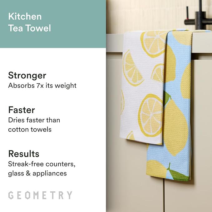GEOMETRY Spring Kitchen Towels - Quick Dry Microfiber Cloth Spring & Summer Dish Towels for Kitchen Drying - Premium Quick Dry Towel - Paradise Play, 18" x 30" - 2-Pack