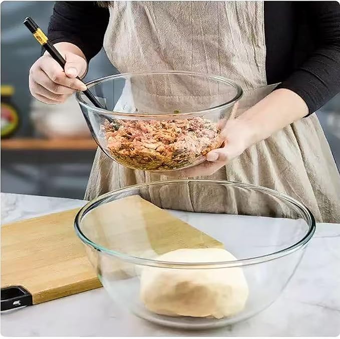 OZY Large Glass Bowl for Sourdough Bread Making,4.9 Quart Glass Mixing Bowl for Sourdough Bread with Lid,Large Glas Salad Bowl,Kitchen Salad Bread Storage