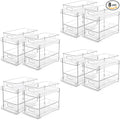 Vtopmart 8 Pack Pull Out Bathroom Under Sink Organizer (S-Standard) | Slide-out drawers, Multi-purpose storage, Clear visibility, Easy Set-up