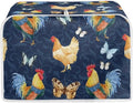 Butterfly Rooster 2 Slice Toaster Cover - Chicken Print Bread Maker Cover - Dust and Fingerprint Protection, Machine Washable
