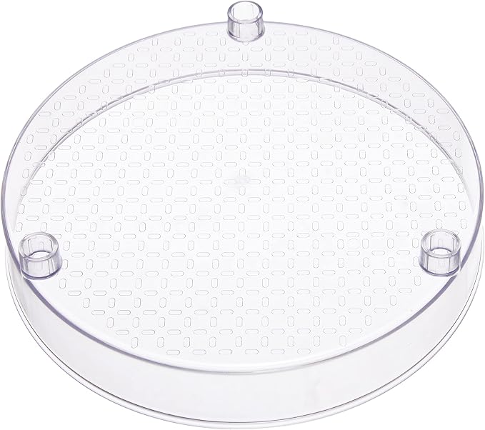 Amazon Basics Lazy Susan Turntable Organizer for Spices and Condiments, 9" Diameter, 2 Tier, Clear