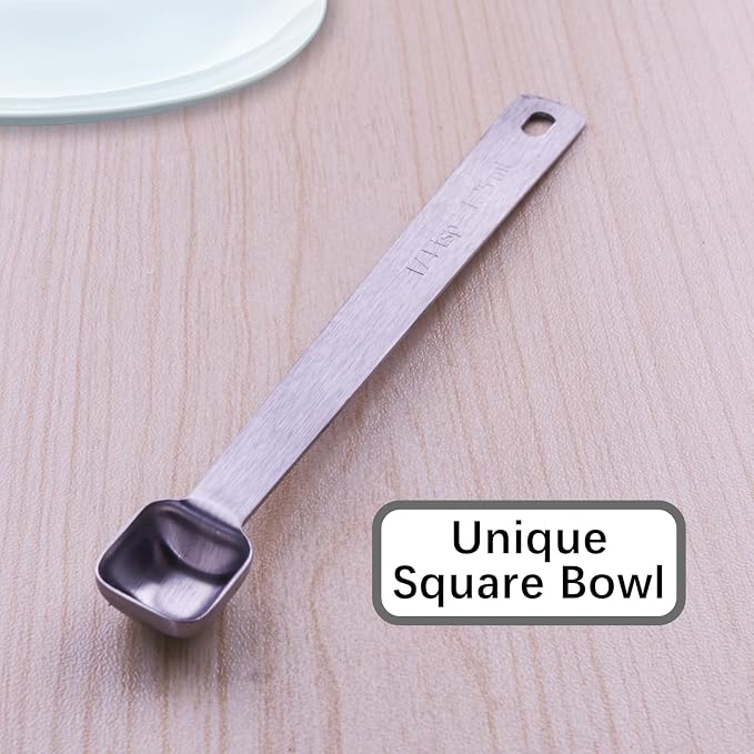 2PCS 1/4tsp(1.25ml) Tiny Measuring Spoon, Small Teaspoon for Tiny Amounts | High Precision, Food-Grade Stainless Steel, ‌Rust-Free, Dishwasher-Safe, Easy-Read Markings, Multi-Purpose, Sturdy & Durable