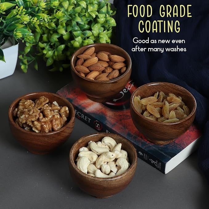 set of 36 Acacia wood small bowls | 3.25 x 2 inches 4 fl oz capcacity | Use with Charcuterie board, grazing board, Meal prep, Condiments and sauce serving