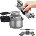 Magnetic Measuring Cups and Spoons Set – 304 Stainless Steel | Dual-Sided Markings | Space-Saving Kitchen Organizer | N52 Magnetic Nesting | 15-Piece with Leveler | Baking & Gift (Black)