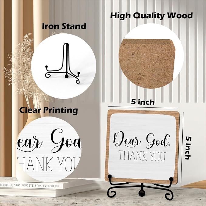 Home Decor, Farmhouse Shelf Table Decor, Christian Office Home Décor Accents For Living Room Mantle Coffee Bar Bookshelf Kitchen Entryway (B20)
