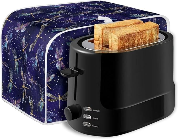 Dragonfly Print Toaster Cover 2 Slice Bread Toaster Oven Dustproof Cover, Waterproof Kitchen Small Appliance Cover Table Home Kitchen Decor