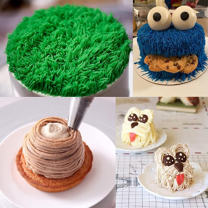 Grass Piping Tip for Cake Decorating,Grass Tip 233 234 29,Cake Icing Tips for Frosting Grass,Hair,Fur,3 Pcs