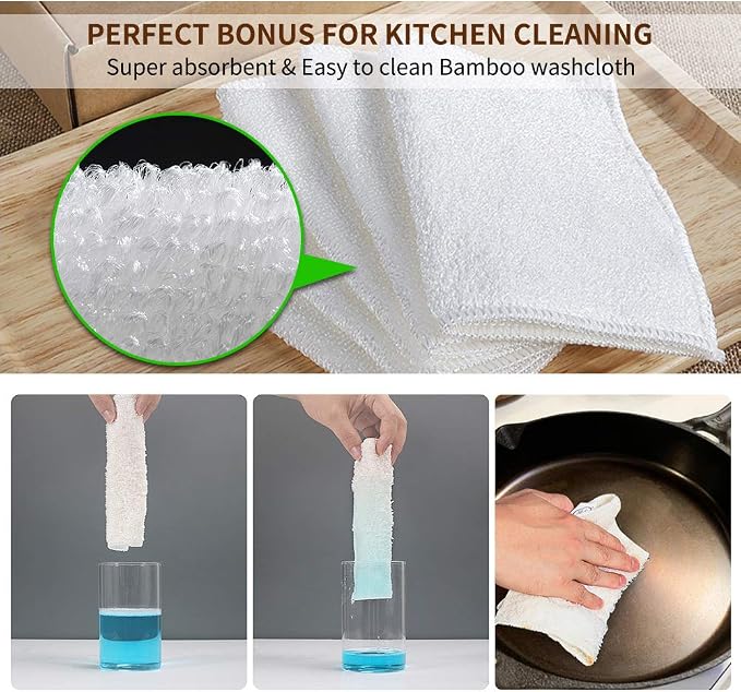 Herda 316L Cast Iron Scrubber Cleaner, Large Chainmail Cast Iron Cleaner | Honeycomb Silicone Insert,Flexible,Stainless Steel Chain Mail Metal Sponge Scrub Skillets,Oven,Flat Top,Grill Pan Pot Brush