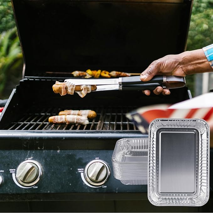 Grill Drip Pans for Weber 6415, Grease Tray Liners, 30 Pack | Disposable aluminum foil liners, 8.5 x 6 x 1.34 in; fits select Weber Q, Spirit, Genesis, Genesis II and Traveler grills.