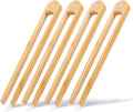 Jowmoy 4 Pieces With Magnet Natural Bamboo Toast Tongs, toast tongs, bamboo tongs,slip Design,for Toaster,Fruits, Bread & Pickles, Kitchen Utensil, Salad, Pasta, Grilling, BBQ.