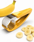FireKylin Banana Slicer,ABS + Stainless Steel Fruit and Vegetable Salad Peeler Cutter Kitchen Tools For Banana,Strawberry,Grape（1 pcs）