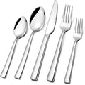 Silverware Set for 4, 20-Piece Stainless Steel Flatware Cutlery Set, Square Edge Kitchen Utensil Include Knives/Forks/Spoons, Tableware for Home/Hotel, Mirror Polished Dishwasher Safe
