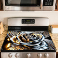 Nuxovilar Stove Top Cover Cooktop Mat 28.3x20.4in Polyester Diatom | Electric Guard Range Countertop Pad Burner Protection Sheet Kitchen Decor Cooking Area Home Styling (Metallic Rose)
