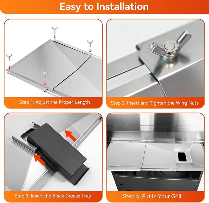 Universal Grease Tray with Catch Pan for Nexgrill 720-0888s 720-0888n, 720-0830h Charbroil, Dynaglo, Kenmore, BHG, Grill Master, Backyard, Expert Gas Grill, Adjustable Drip Pan for Most 3/4/5/6 Burner
