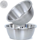 Paoli 304 Stainless Steel Fine Mesh Colander Set, 2QT Large Capacity Strainer with Mixing Bowl — Rinse Fruits, Veggies, Rice & Drain Pasta, Dishwasher Safe (2-Piece)